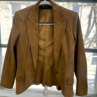 Braune Blazerjacke aus Wildleder von Gucci