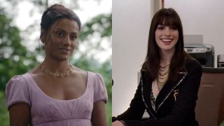 Simone Ashley stars on Bridgerton, while Anne Hathaway stars in The Devil Wears Prada