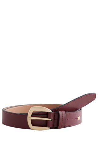 Next Burgundy Red Casual Leather Belt