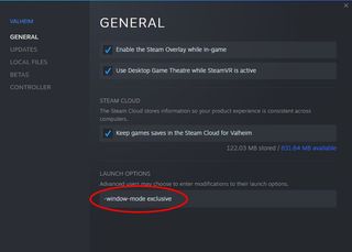 Steam Valheim Window Mode Command