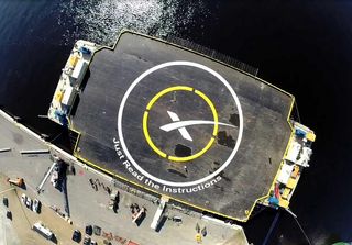 SpaceX's autonomous spaceport drone ship, called "Just Read the Instructions," is designed to be an offshore landing pad for the company's Falcon 9 rocket. The drone ship is named after the sentient colony ship from the novels of science fiction author Iain M. Banks.