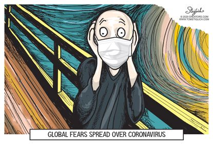 Editorial Cartoon World Coronavirus The Scream global fear