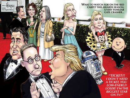 Political cartoon U.S. Golden Globes Trump