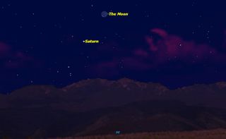 Saturn reappears from behind the Sun in the dawn sky, and on Friday morning, December 19, lies just below the waning crescent Moon in the southeast. 