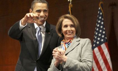 The super committee's failure to slash $1.2 trillion from future deficits may become a political advantage for House Minority Leader Nancy Pelosi and President Obama, pundits predict.