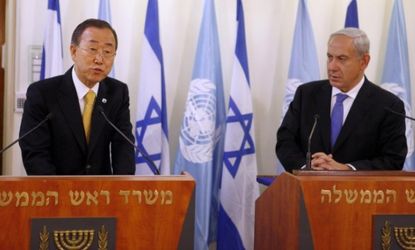U.N. Secretary General Ban Ki-moon at a press conference with Israeli Prime Minister Benjamin Netanyahu on Nov. 20 in Jerusalem.