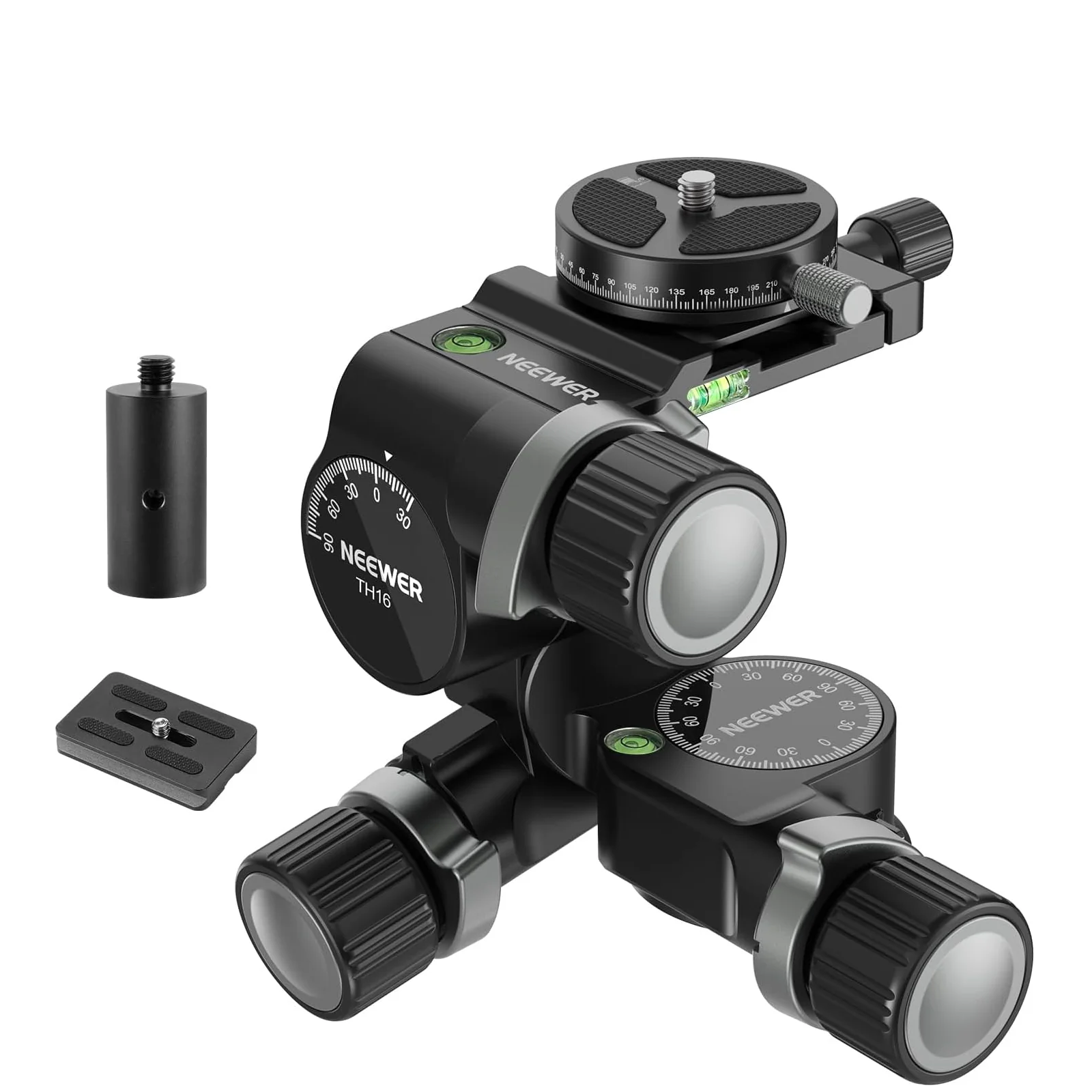 Neewer TH16 geared head on a white background