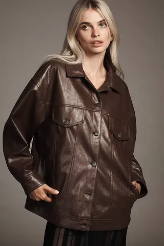 The Weston Boyfriend Jacket by Pilcro: Faux Leather Edition