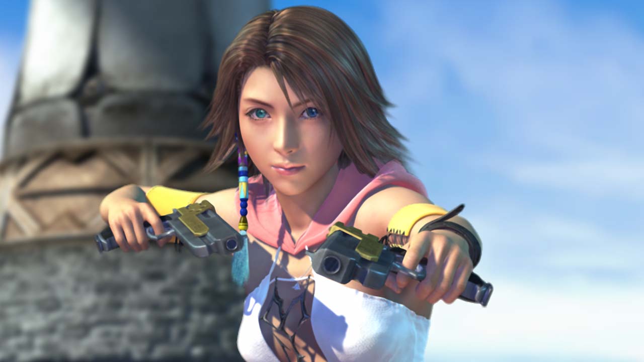 Yuna with her guns out in Final Fantasy 10-2