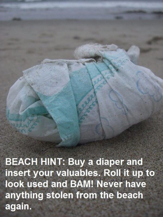 beach hacks for parents - nappy