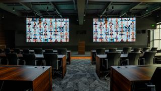 Two massive LED video walls from Christie bring new life to a conference center.