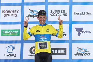 Esteban Chaves (Mitchelton-Scott) on the podium at the Herald Sun Tour