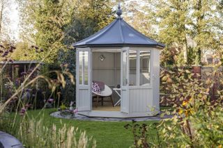 Traditional summer house in a garden
