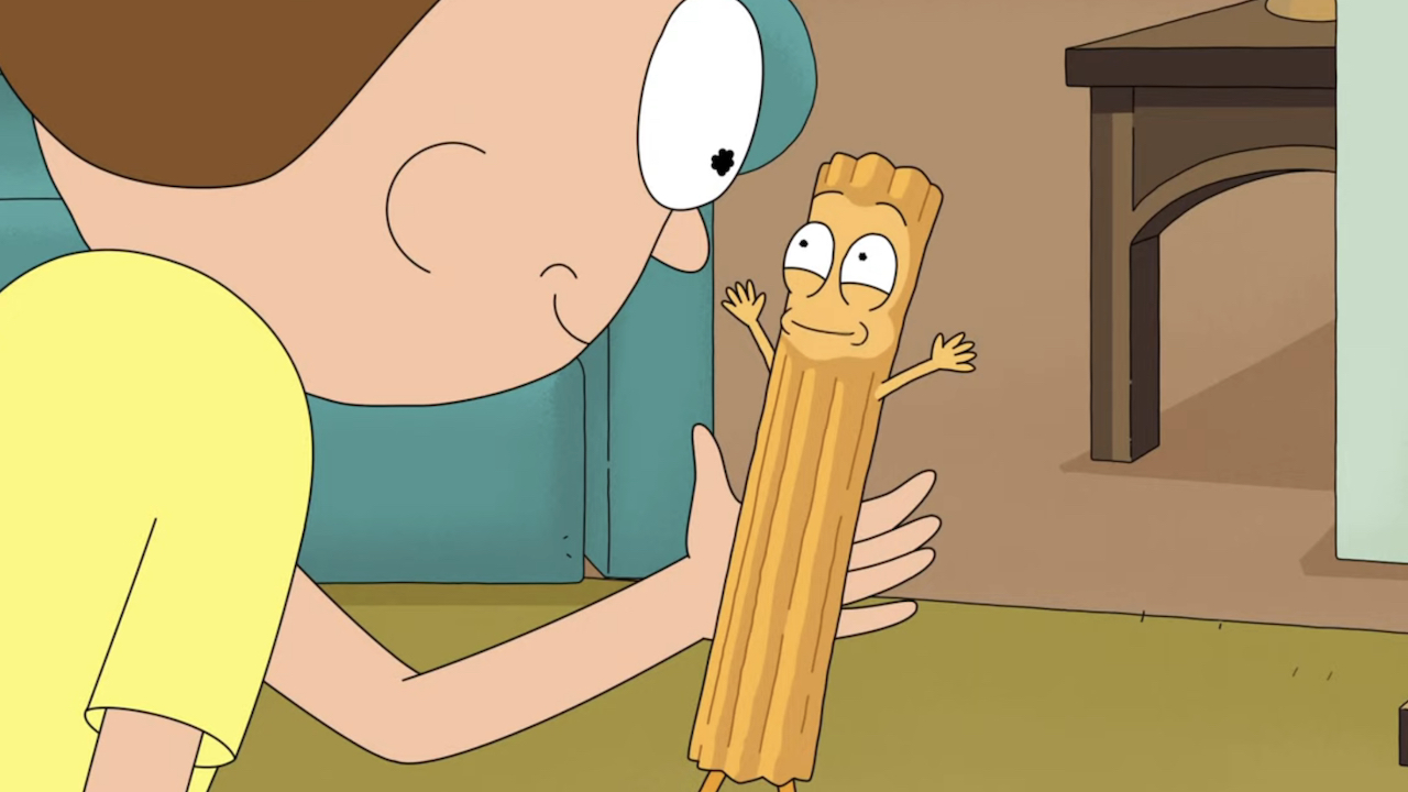 Morty holding Churry in Rick and Morty