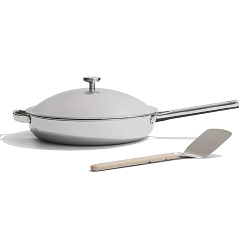 Our Place Titanium Always Pan Pro | 10.6" Pfas-Free Nonstick Frying Pan With Spatula | Chef-Grade Tri-Ply Stainless Steel &amp;amp; Aluminum Build | Induction &amp;amp; Oven-Safe Up to 1000&amp;deg;f | Chrome