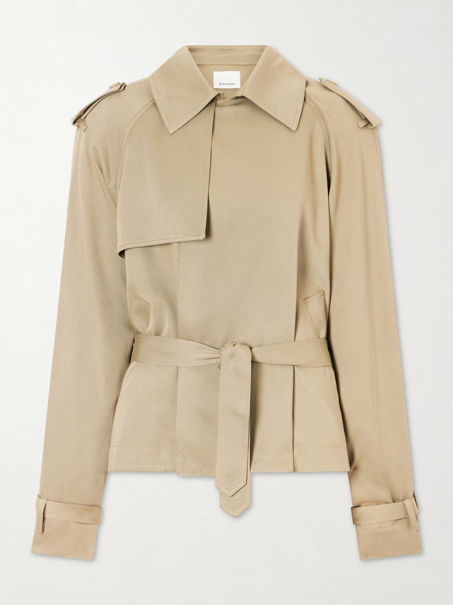 Elva Belted Twill Trench Coat