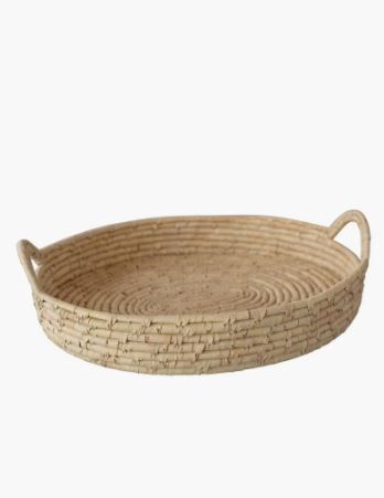 woven palm tray