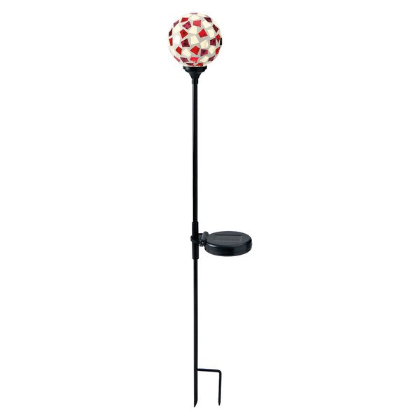 ALDI, Belavi Mosaic Solar Garden Stake, Red White