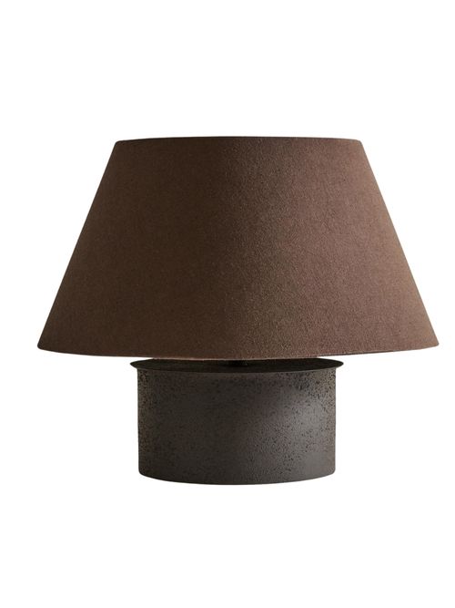 Cotton Shade and Metal Base Table Lamp