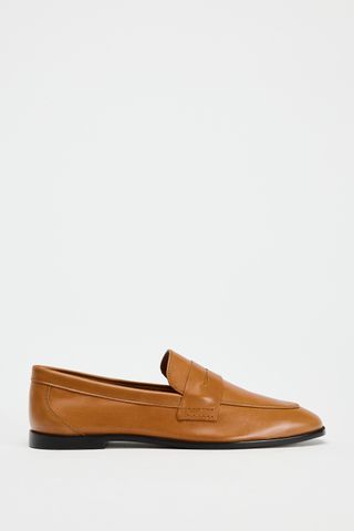 Leather Penny Strap Loafers