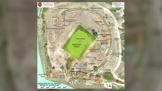 An aerial view of the sacred area on Motya.