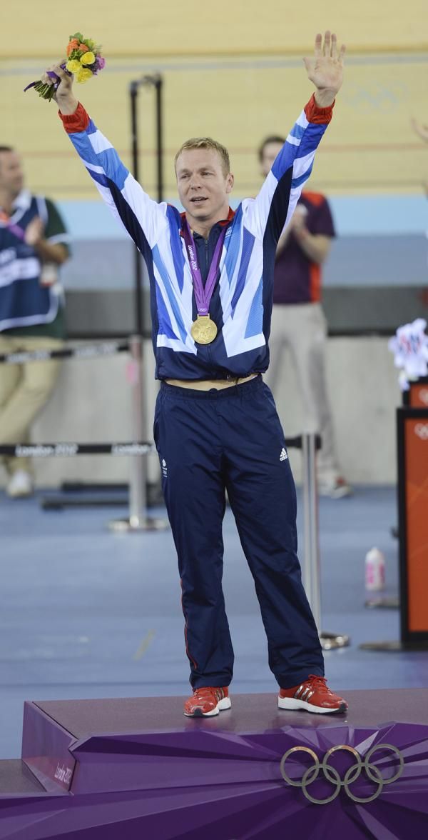 Chris Hoy (Great Britain) on the podium