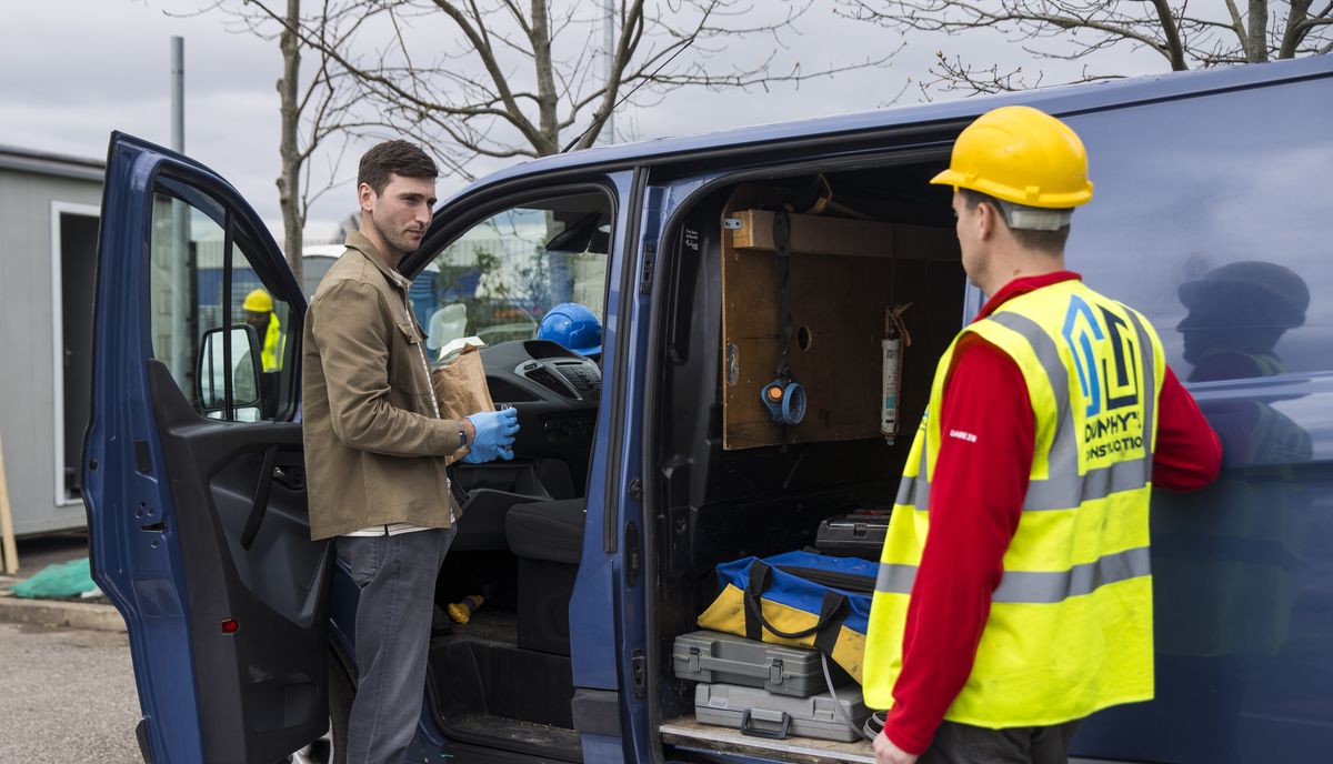 Nathan Curtis is shocked to find Kit searching his van.