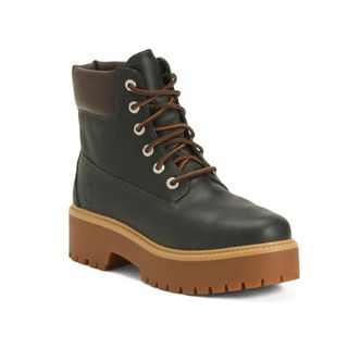 Leather Waterproof Chunky Sole Boots