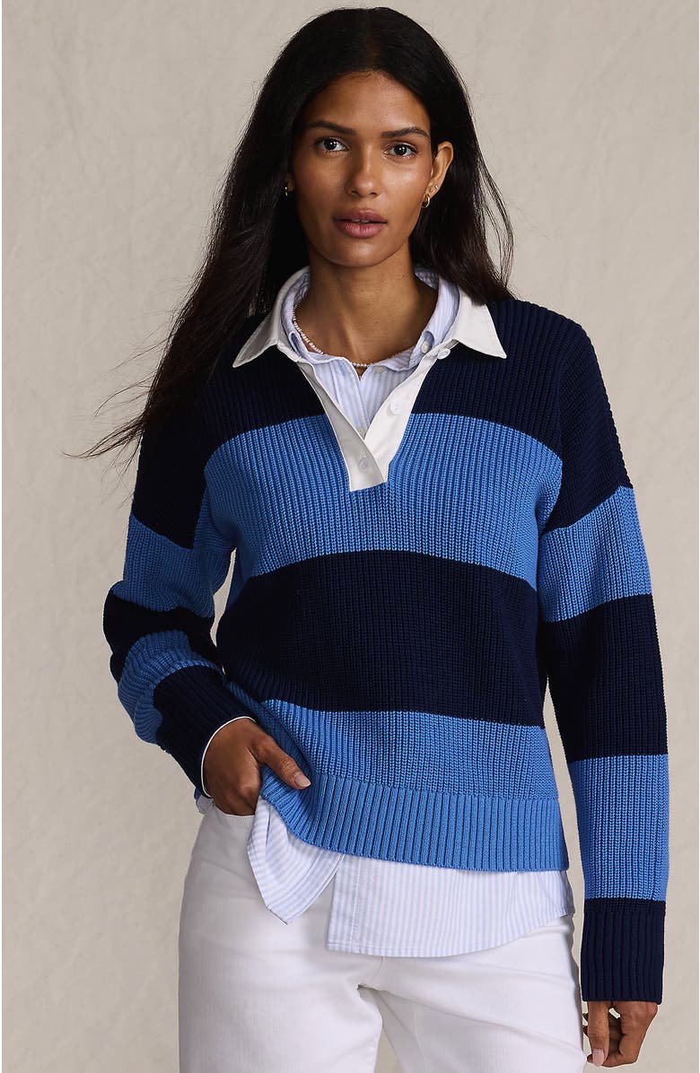Drifter Rugby With Woven Collar Sweater