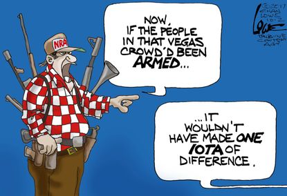Political cartoon U.S. Las Vegas shooting GOP gun control
