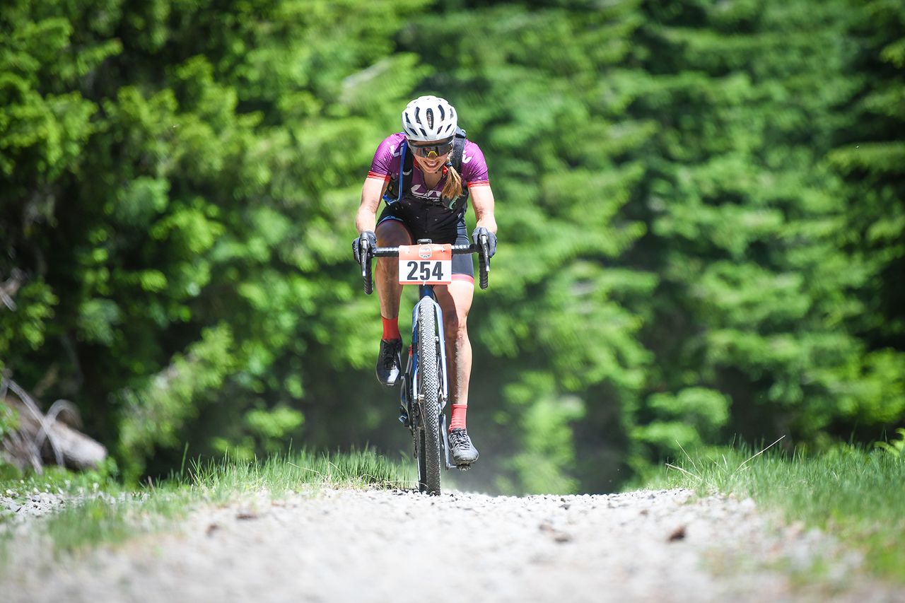 Serena Gordon on stage 1 of 2021 Oregon Trail Gravel Grinder