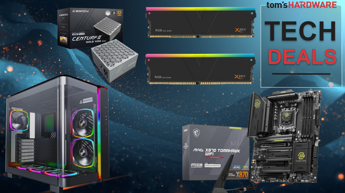 Get an X870 Motherboard, 32GB of RAM, a 1050W Power supply, and a Montech King 95 Pro case for only $774 — save over $220 on this 4-item combo from Newegg