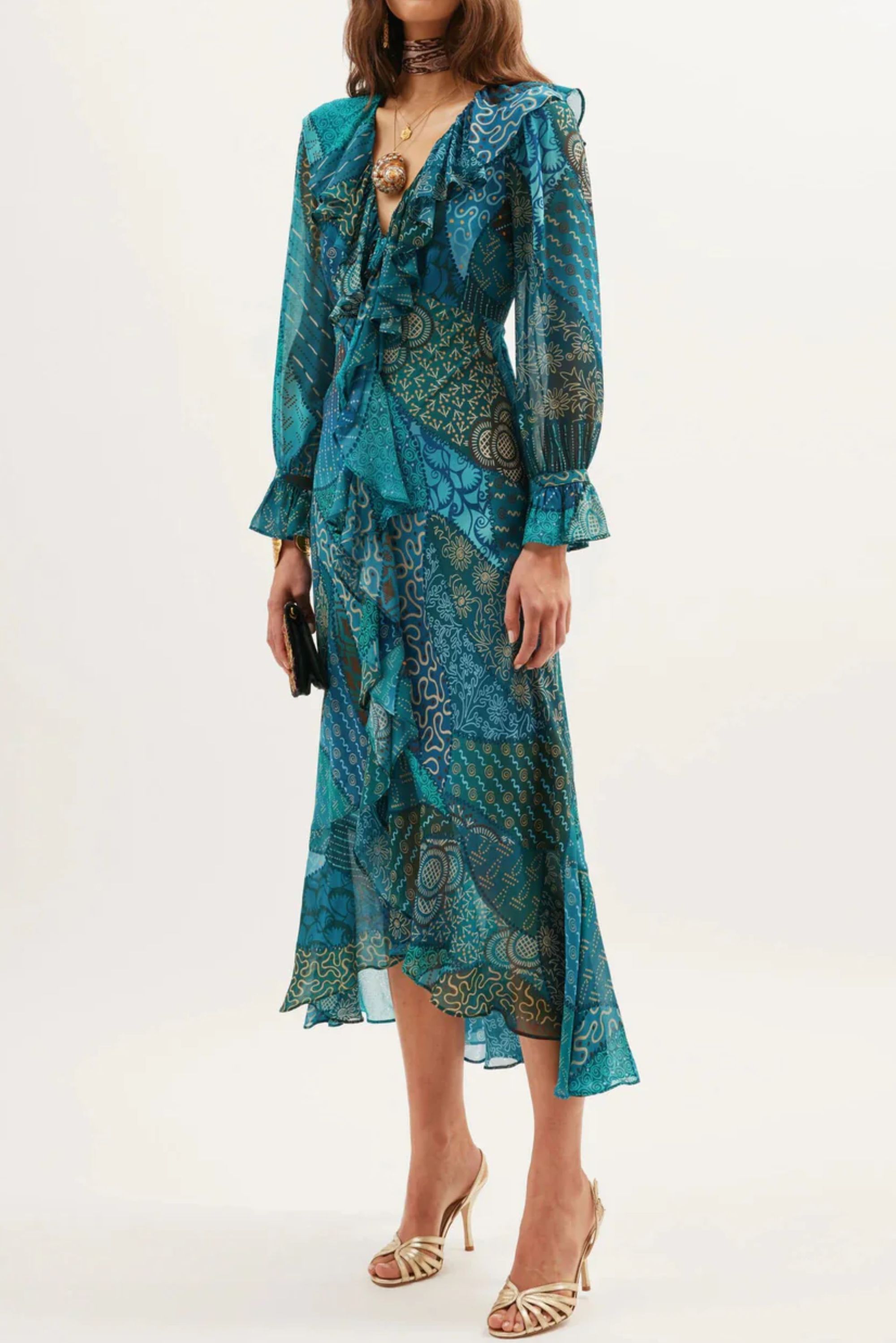 Rixo Gracye dress on model 