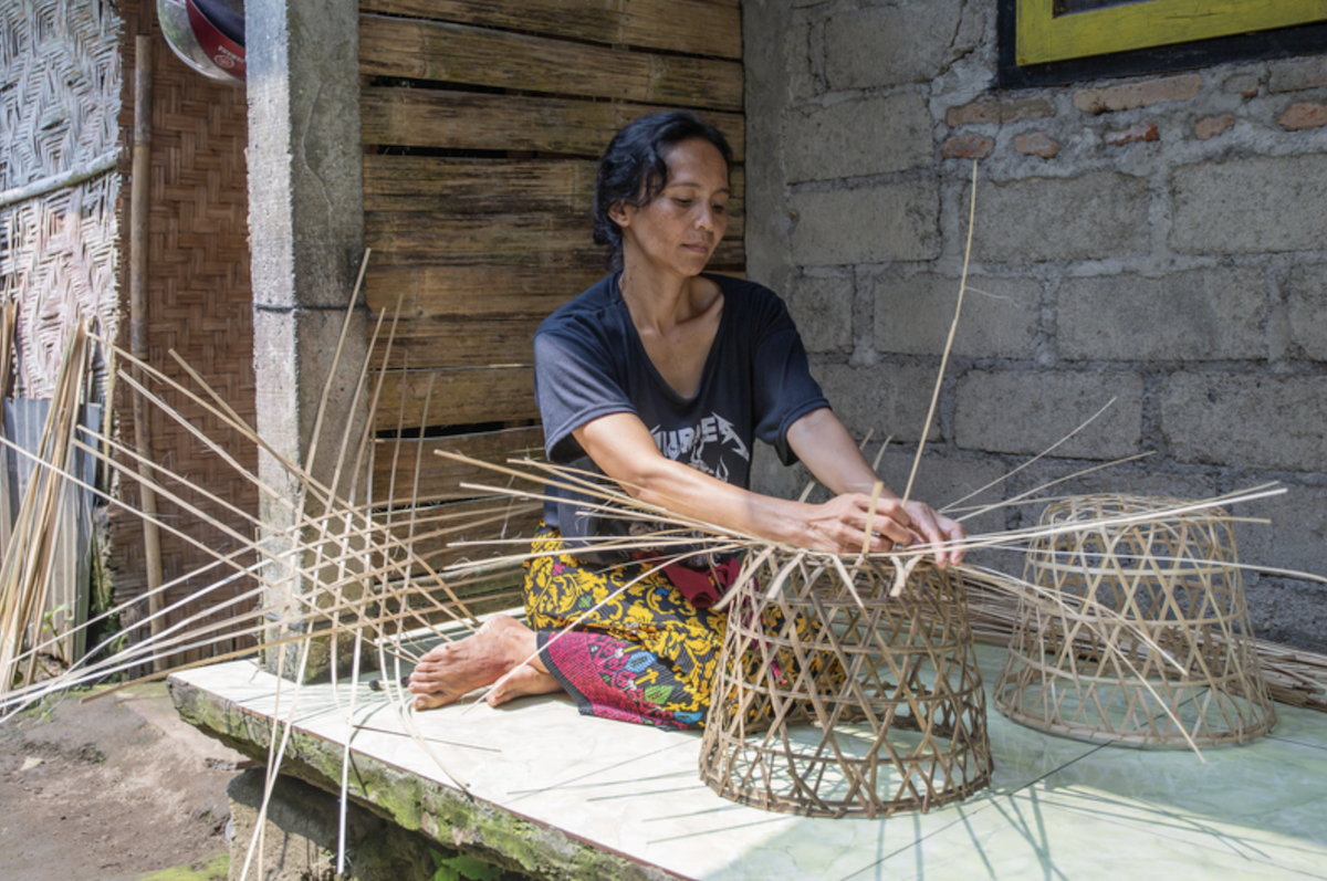 Basket weaving in Bali