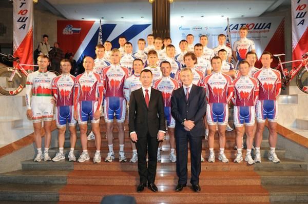 Team manager Andrei Tchmil shows a rare smile