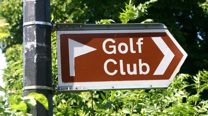 Signpost to golf club GettyImages-92038020