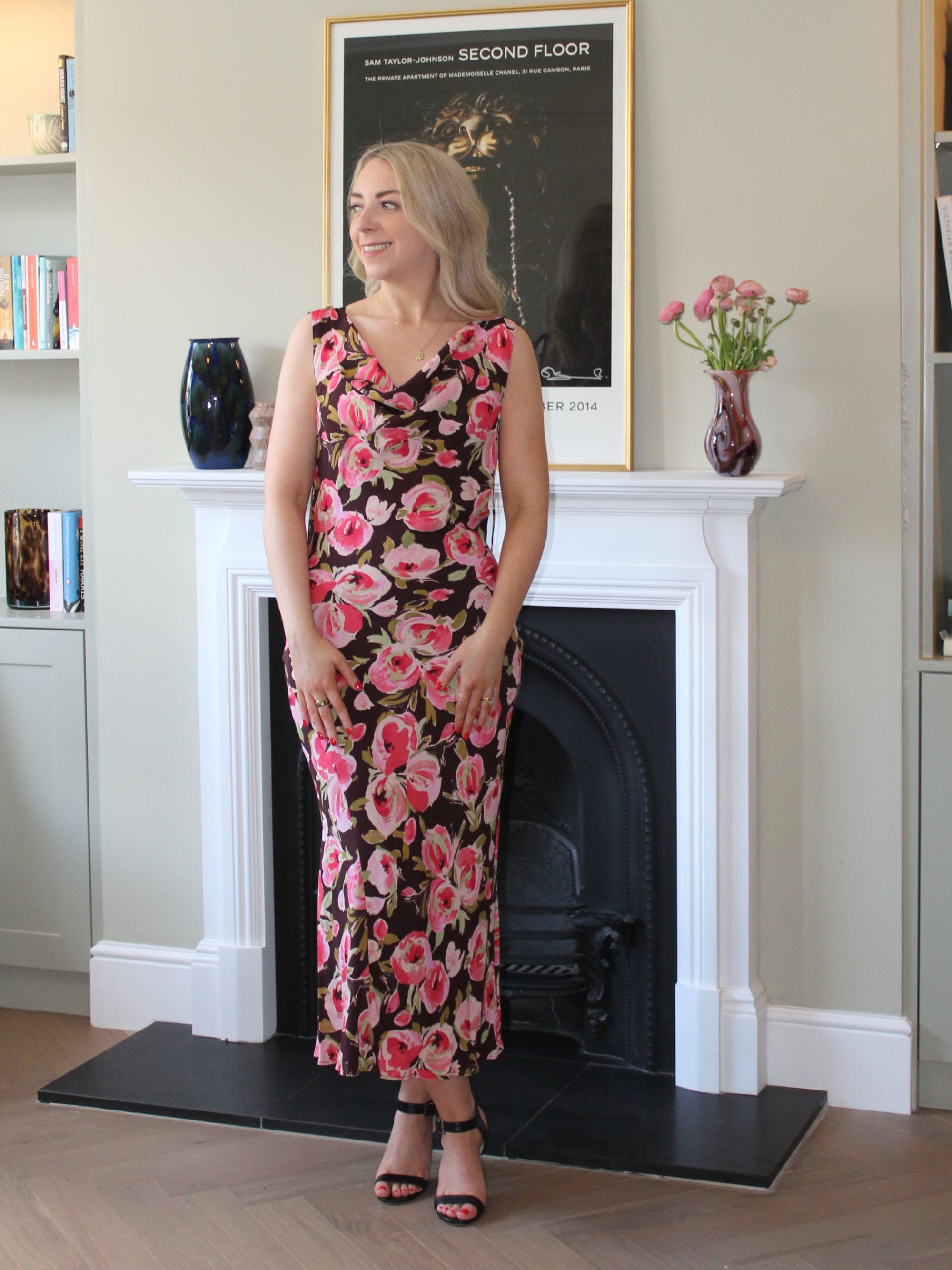 Caroline Parr wearing a Mango dress