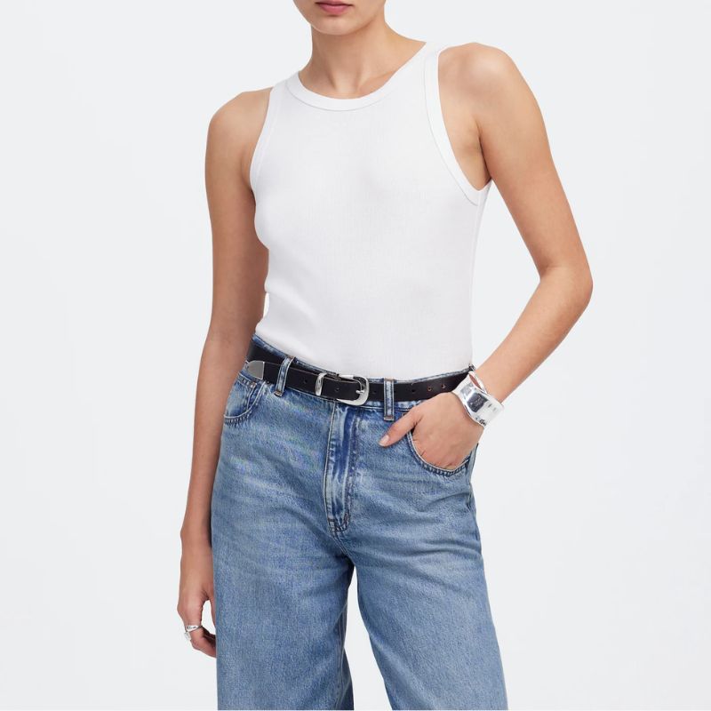 white tank top
