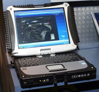 Panasonic had some of their fully rugged Toughbook CF-18s at the convention.