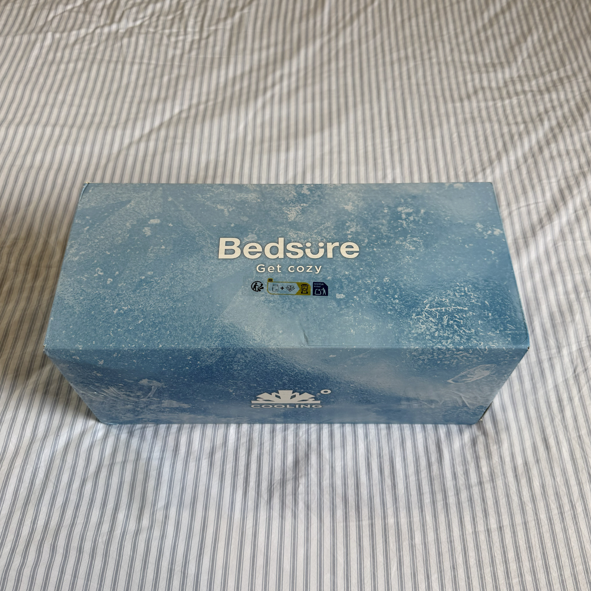 The Bedsure Cooling Duvet being tested at home