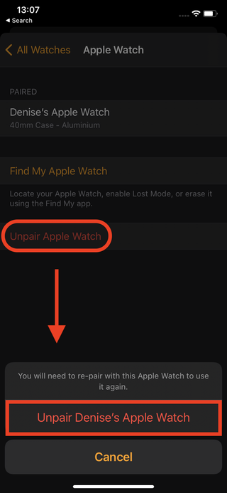 How to unpair Apple Watch - unpair watch