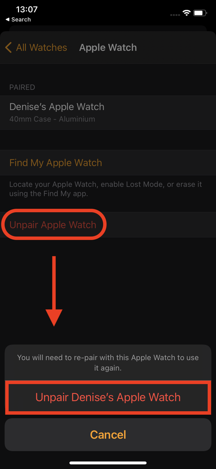 How to unpair Apple Watch - unpair watch