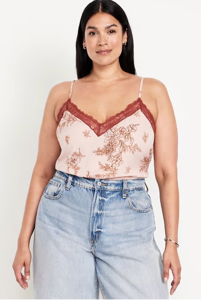 Old Navy, Lace-Trim Satin Cami Top
