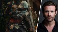 AC Black Flag Resynced's Edward Kenway alongside his actor's headshot, Matt Ryan