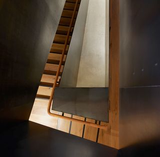Abstract wooden staircase
