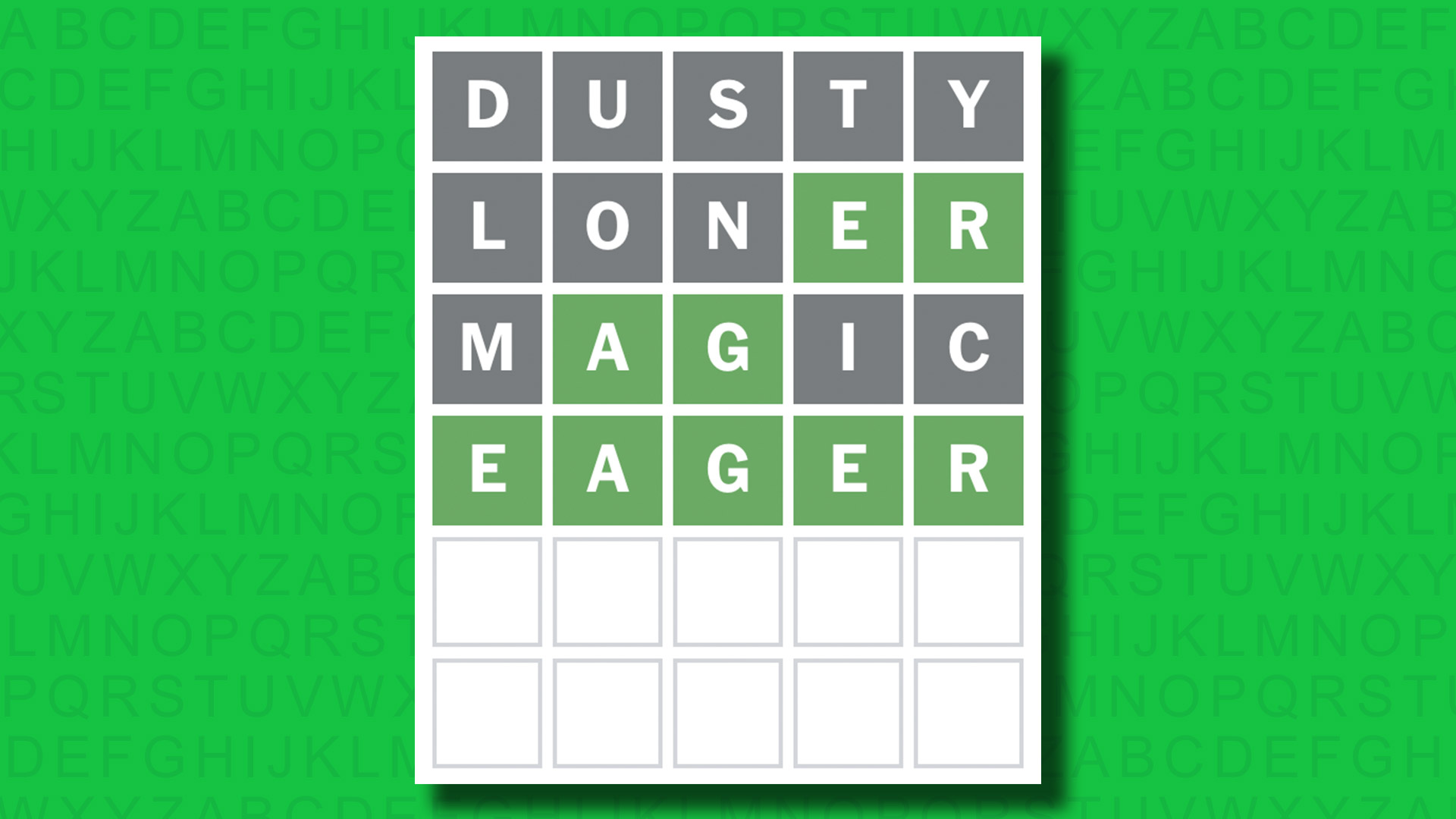 NYT Wordle answer for game 1426 on a green background