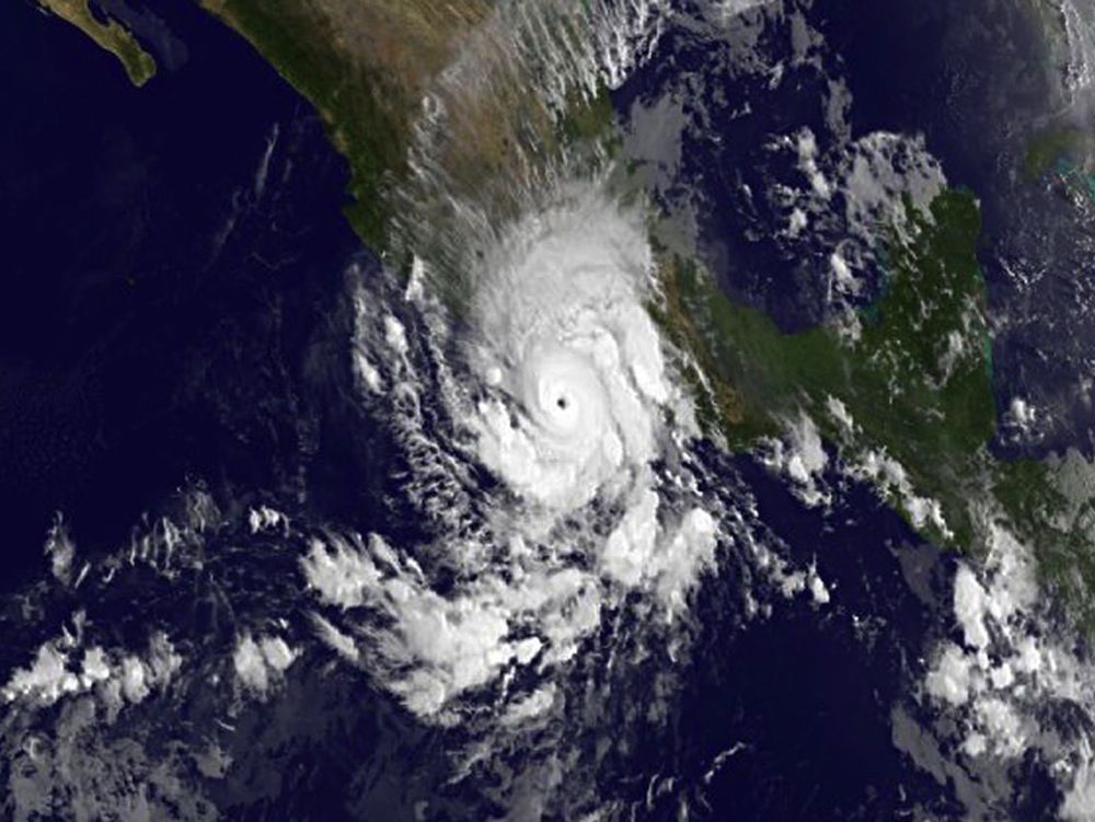 Hurricane Raymond satellite image