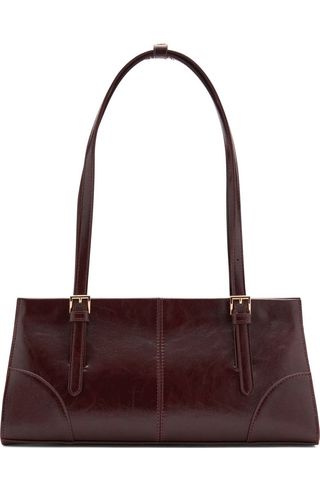 Buckles Faux Leather Shoulder Bag