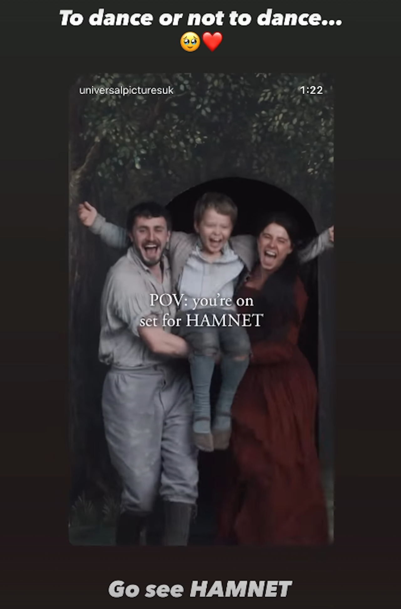 Screenshot of Jennifer Aniston promoting Hamnet