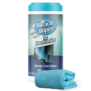 Miraclewipes for Electronics Cleaning - Screen Wipes Designed for Tv, Phones, Monitors and More - Includes Microfiber Towel - (60 Count)